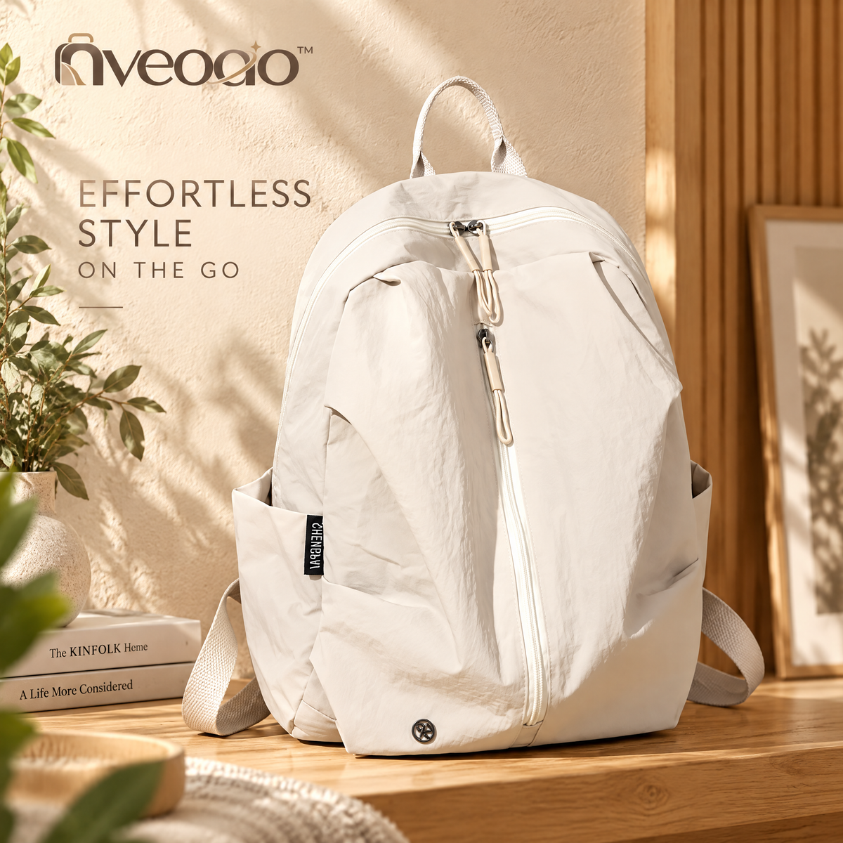 nveoao™ Minimalist Waterproof Casual Travel Backpack - Lightweight College Bookbag with Tablet Compartment & Anti-Theft Pocket for Women & Men, Daily Commuter Daypack