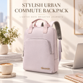 nveoao™ Urban Chic Business Laptop Backpack - Slim Anti-Shock Commuter Computer Bag with USB Charging Port & Luggage Strap for Office, Travel & College